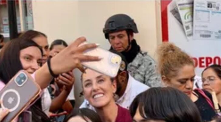 La candidata a la presidencia Claudia Sheinbaum en su visita a Guanajuato